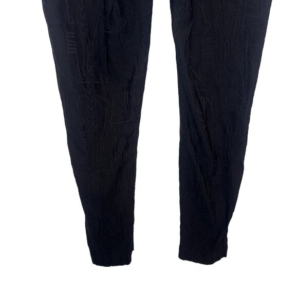 BITTE KAI RAND Black Fold Down High Waist Pull On Textured Straight Leg Pants XL - Picture 6 of 12